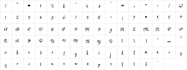 54 Regular  glyph index