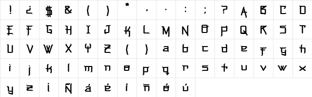 Music Warrior Regular  glyph index