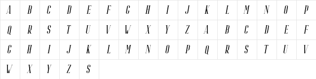 Riffle Free Italic  glyph index