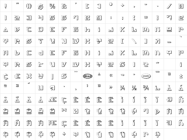 Generation Nth Shadow Shadow  glyph index