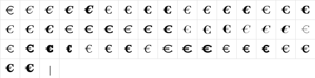 EuroSerifEF Eight  glyph index
