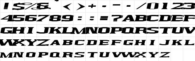 Kingfresh Italic  glyph index