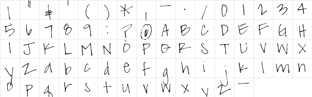 Pea sdflenner Regular  glyph index