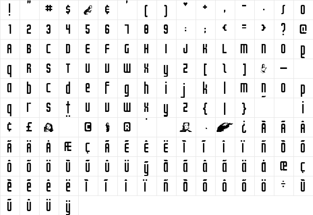 Emma 65  glyph index
