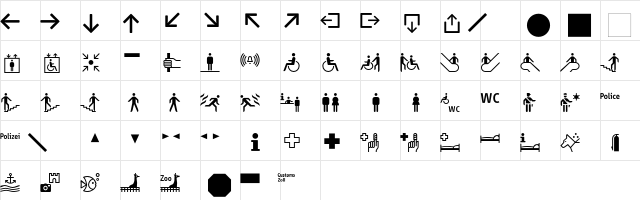 InfoPict One  glyph index