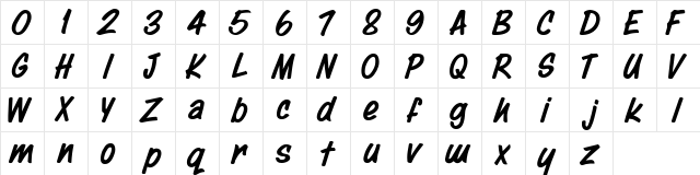 RemcoPaint XPDF Regular  glyph index