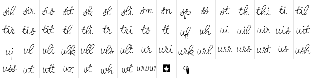 Birthday Ligatures Five Regular  glyph index