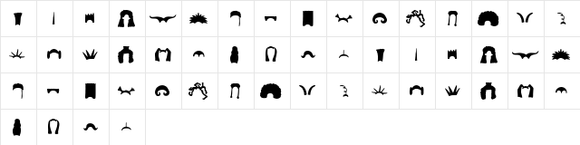 Hair Dingbats Regular  glyph index