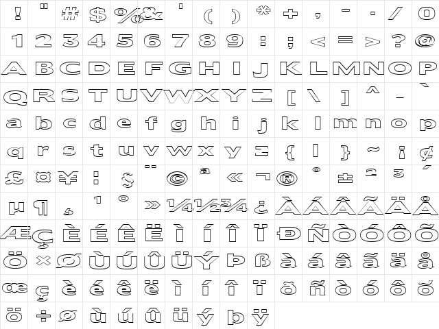 FZ BASIC 55 HOLLOW EX Normal  glyph index