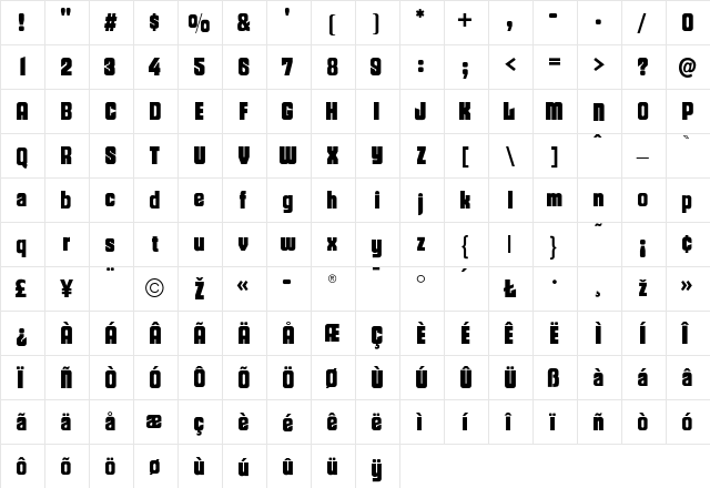 OthelloSolid Regular  glyph index