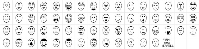 Funny Face Regular  glyph index