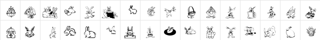 KR Bunny Dings Regular  glyph index