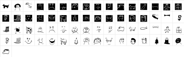 ChildrenDingbats Regular  glyph index