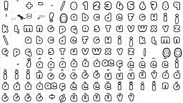 TOYZARUX Regular  glyph index