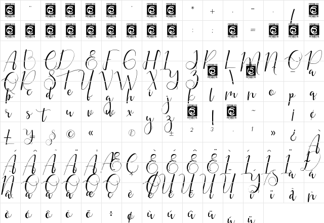 Gayesha Regular  glyph index