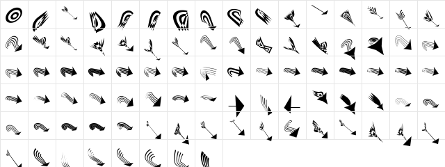 ArrowbixOne Regular  glyph index