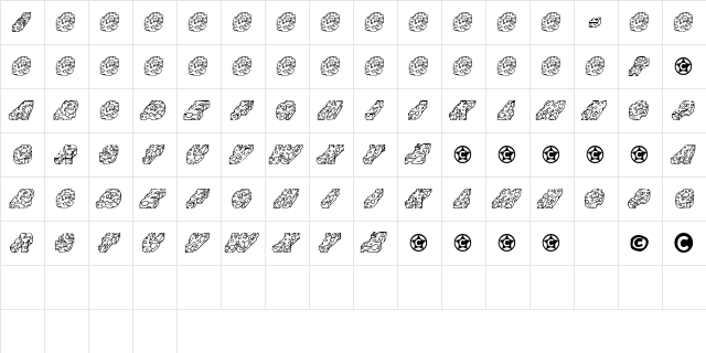 CHEESE Regular  glyph index