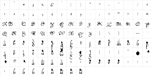 Clb:Christmas Light  glyph index