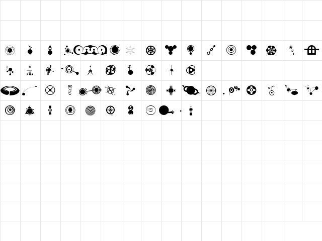 CropBats AOE Regular  glyph index