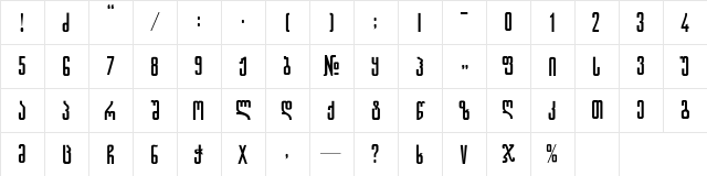 Gremy-ITV Regular  glyph index