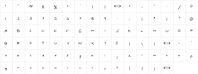 Dael Neu Regular  glyph index
