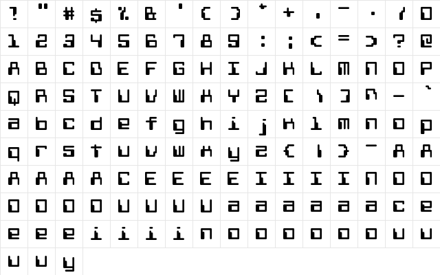 Computo Monospace Regular  glyph index