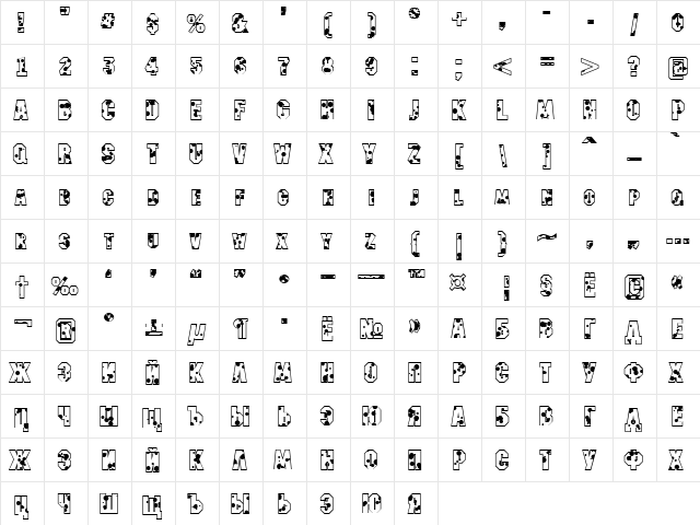 a_MachinaNovaDrp Regular  glyph index