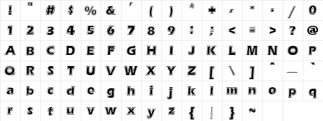 Speak 1 Regular  glyph index