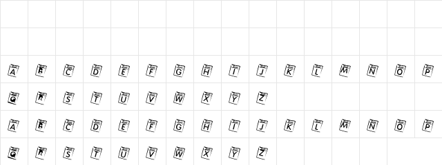 Shake'o' Shake Regular  glyph index