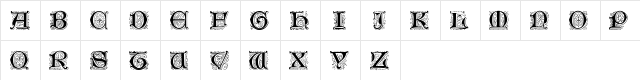Genzsch Initials Regular  glyph index