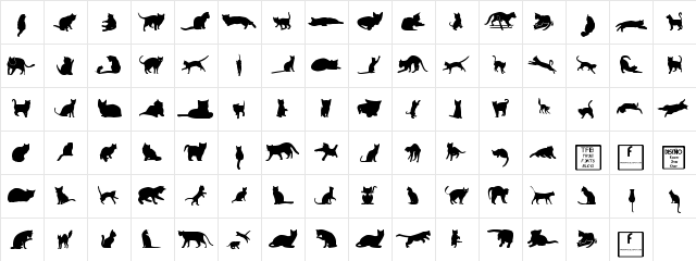 kitty cats tfb Regular  glyph index