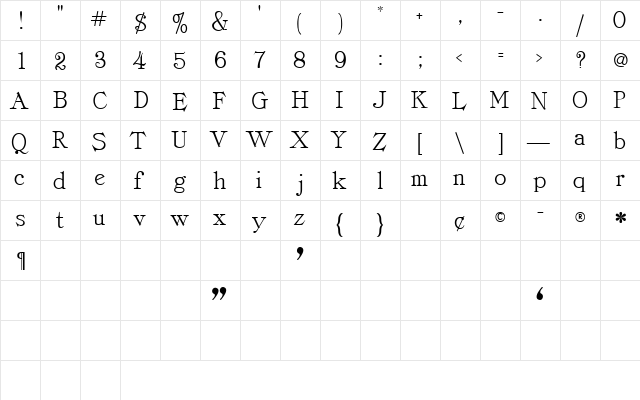 DelectSSK Regular  glyph index