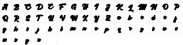 Kingfisher Extruded Regular  glyph index