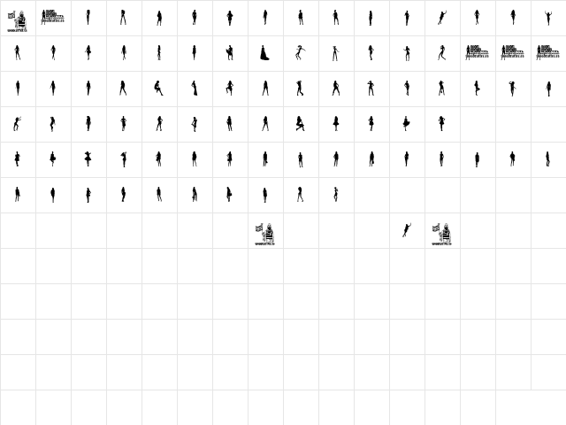 Model Woman Silhouettes Regular  glyph index