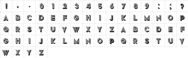 Grotto Regular  glyph index