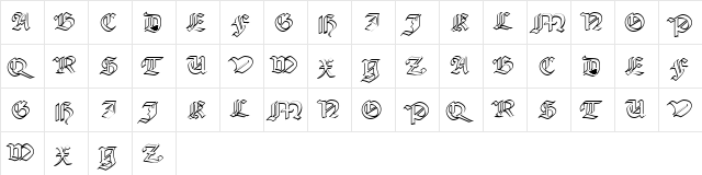OpineHollowCaps Normal  glyph index