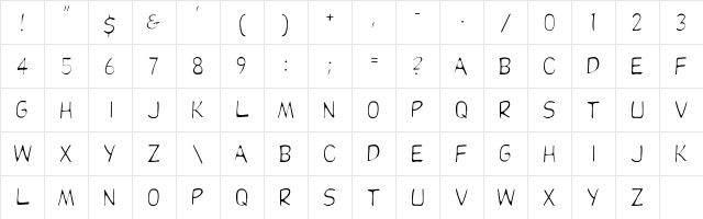 Alexi Light Regular  glyph index
