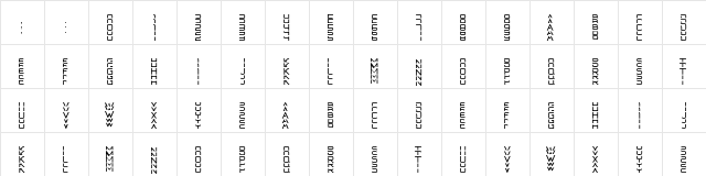 Sansdria Regular  glyph index