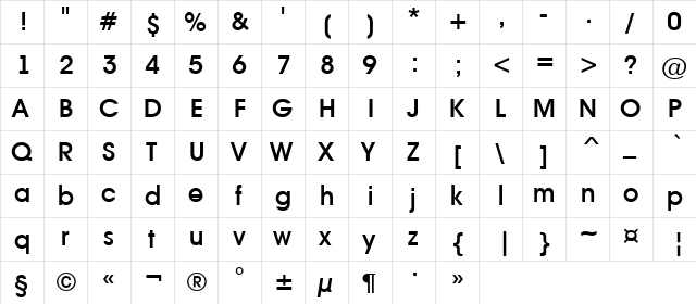 a_AvanteLt DemiBold  glyph index