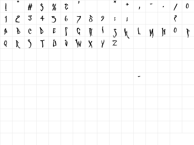 Urban Fresh Air Regular  glyph index