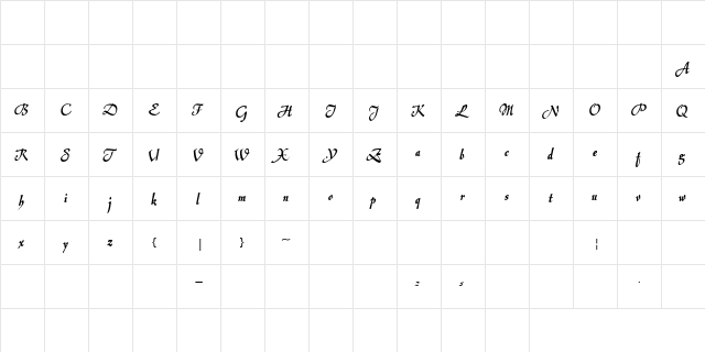 Jerash Demo Regular  glyph index