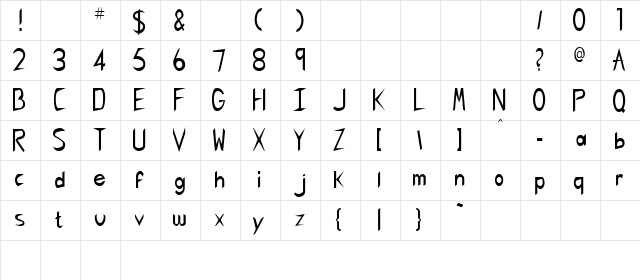 SingaporeCondensed Regular  glyph index