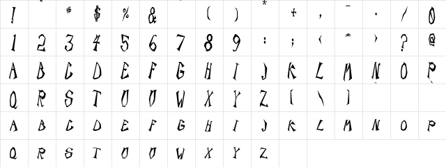 ScorpionCondensed Black  glyph index