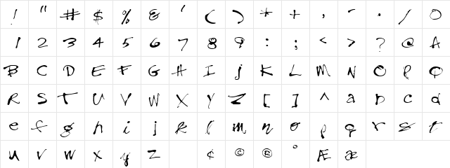 HomelyTooScriptSSK Regular  glyph index