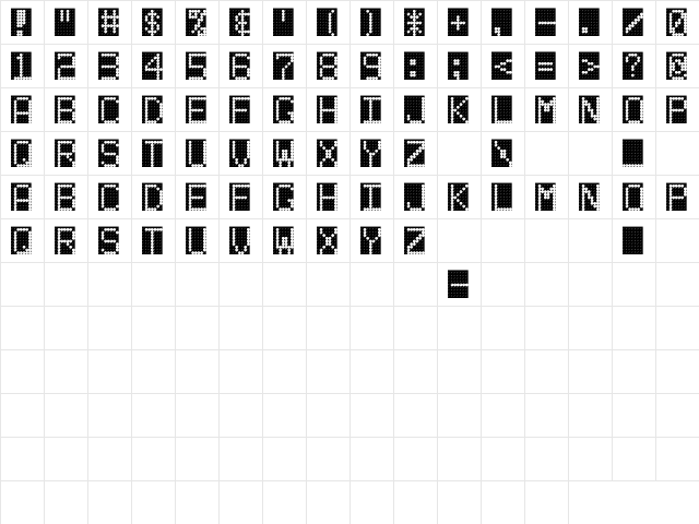 LED BOARD Normal  glyph index