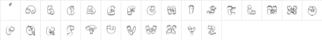 Nohofont CatsWhite  glyph index