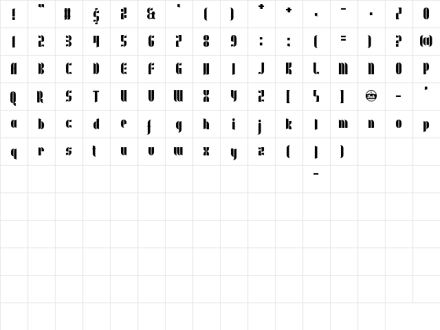 Underwear Protest Regular  glyph index