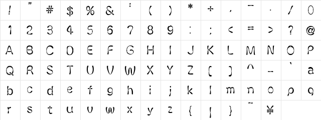 Ballon Alphabet Regular  glyph index