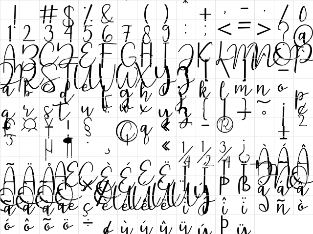 featrisse Regular  glyph index