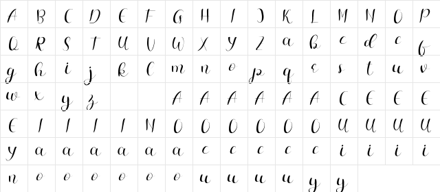 Rainray Demo Regular  glyph index